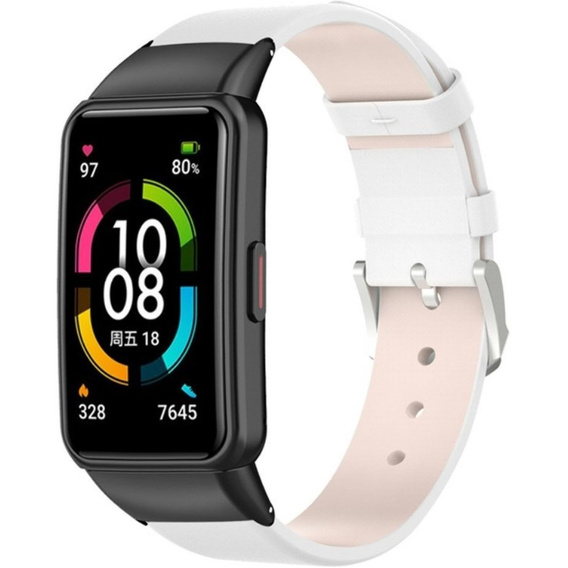Шкіряний ремінець для годинника Huawei Band 6, White