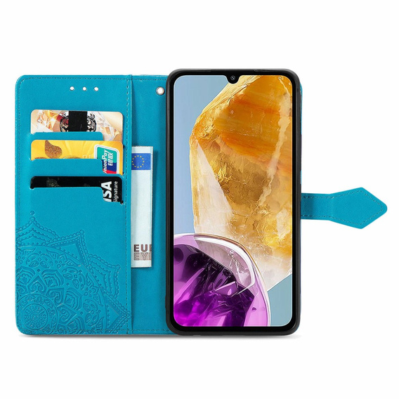 Откидной чехол для Samsung Galaxy M15 5G, Mandala, синий