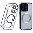 Магнітний чохол Dual Glass MagSafe для iPhone 16 Pro Max, сріблястий