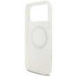 Чехол Guess IML Flowers Electroplated Allover With Beads Strap, для MagSafe, с ремешком для iPhone 17 Pro Max