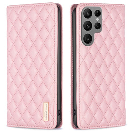 Откидной чехол для Samsung Galaxy S25 Ultra, Wallet, BINFEN COLOR, розовый