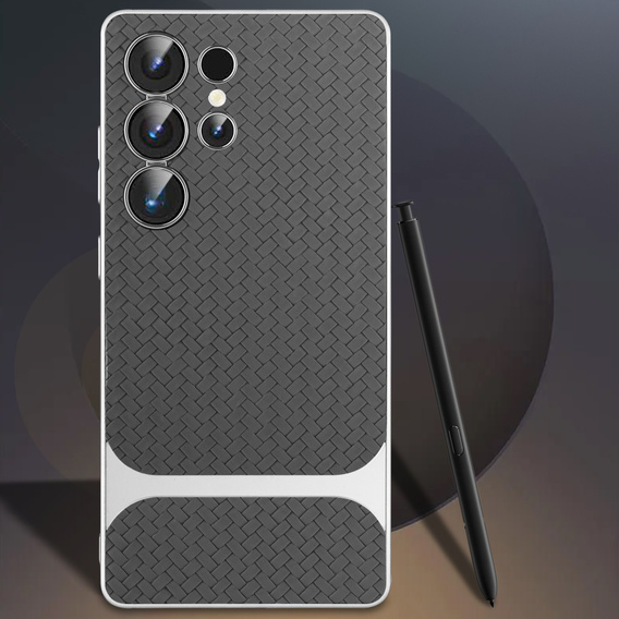 Чoхол до Samsung Galaxy S25 Ultra, GKK Woven Leather, сірий
