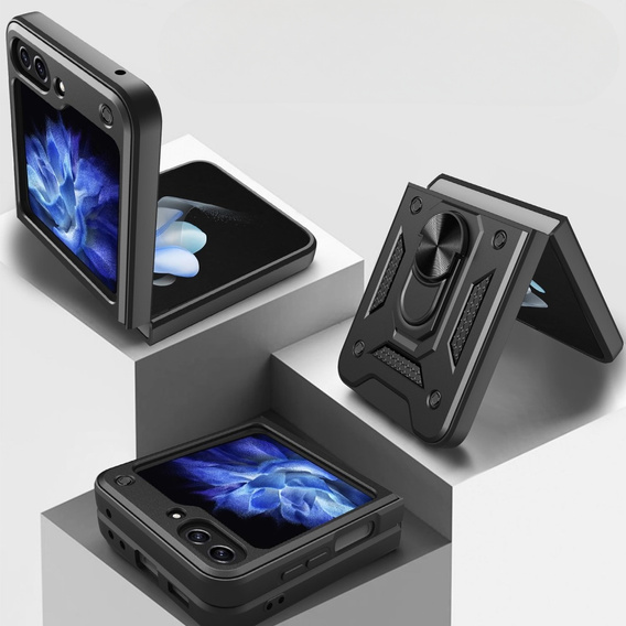 Бронированный Чехол до Samsung Galaxy Z Flip5 5G, Nox Case Ring, чёрный