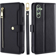 Откидной чехол для Samsung Galaxy M34, Wallet Zipper Pocket, чёрный