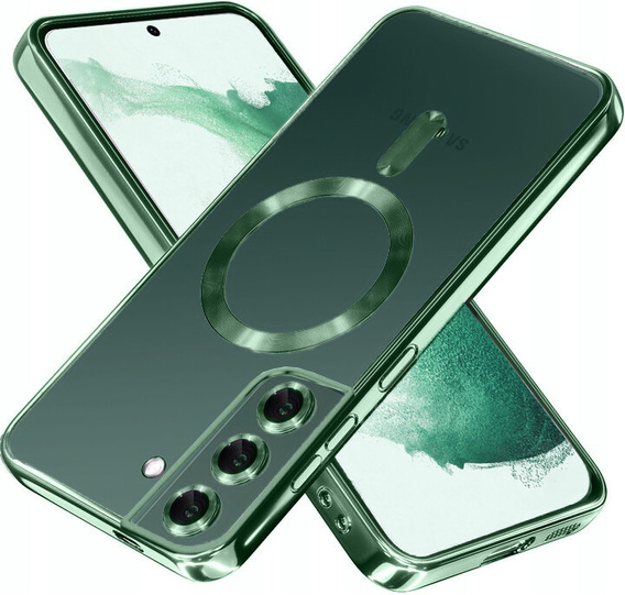 Чохол для Samsung Galaxy S22, Electro MagSafe, зелений + Скло на екран