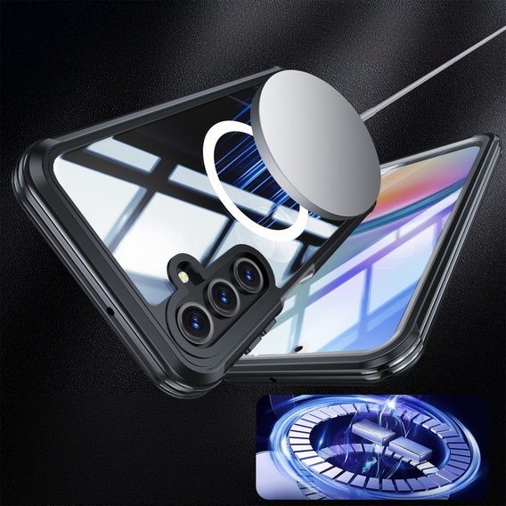 Чохол для Samsung Galaxy A16, Shockproof, зі склом, для MagSafe, чорний