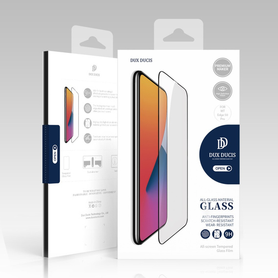Закаленное стекло для Motorola Edge 50 Pro 5G, Dux Ducis на весь экран, чёрная рама