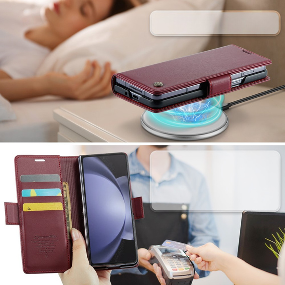 CASEME флип-кейс для Samsung Galaxy Z Fold6 5G, Litchi Wallet, красный