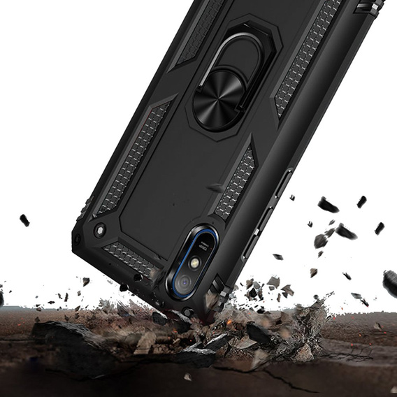 Бронированный Чехол до Xiaomi Redmi 9A, Nox Case Ring, чёрный