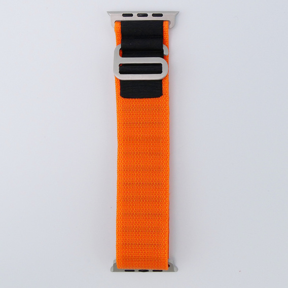 Нейлоновый ремешок для Apple Watch 1/2/3/4/5/6/7/8/SE/ULTRA 42/44/45/49 мм, оранжевая  / чёрный