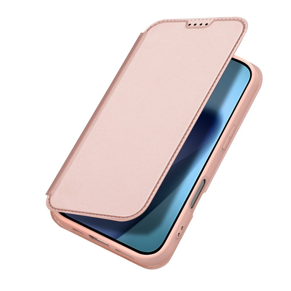 Чехол Dux Ducis для iPhone 17, Skin Pro, с клапаном, со слотом для карт, розовый
