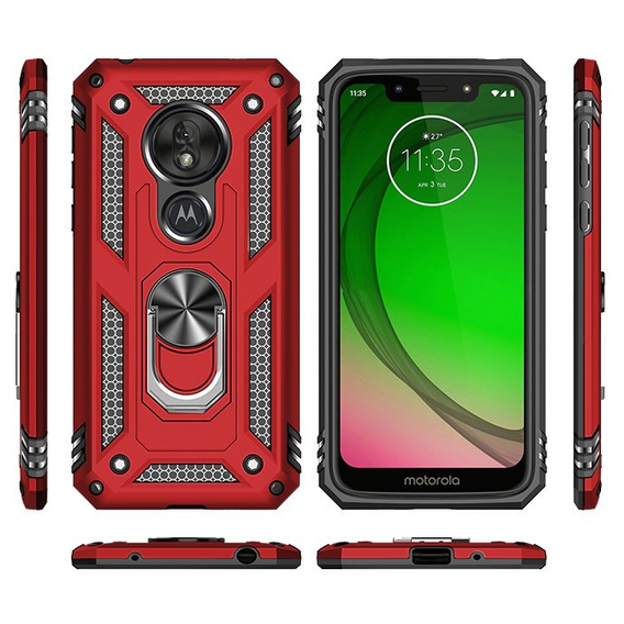 Броньований Чoхол до Motorola Moto G7 Power, Nox Case Ring, червоний