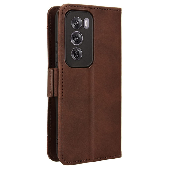 Футляр з клапаном для Oppo Reno 12, Card Slot, коричневий