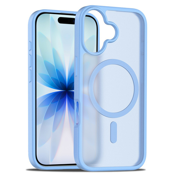 Матовый чехол для iPhone 17, для MagSafe, полупрозрачный синий