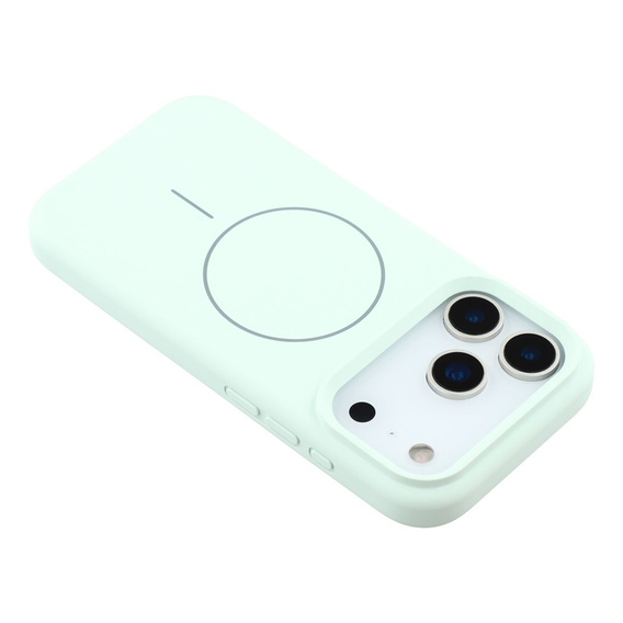 Силиконовый чехол для iPhone 17 Pro, для MagSafe, противоударный, зеленый