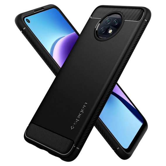 Чехол Spigen до Xiaomi Redmi Note 9T 5G, Rugged Armor, чёрный