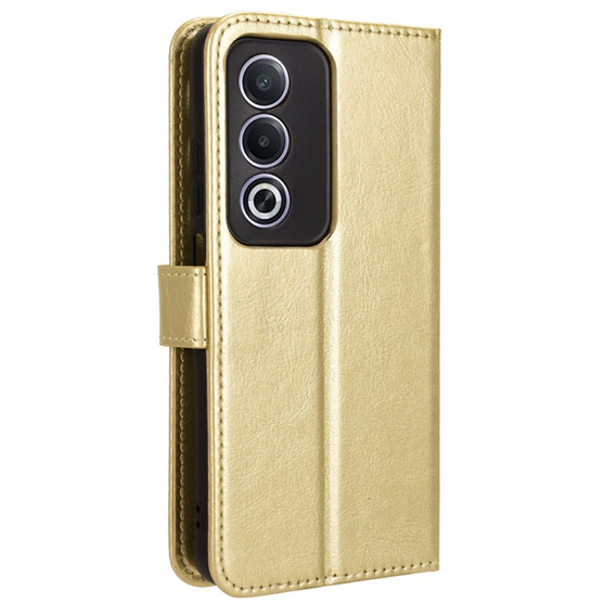 Откидной чехол для Oppo A80, Crazy Horse Wallet, золотой