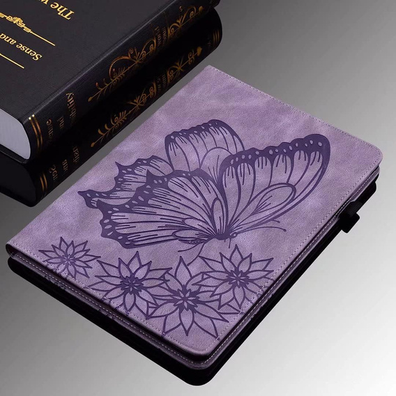 Чехол до Lenovo Tab M9, Wallet Pen Slot, butterflies, коричневый