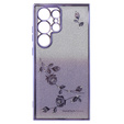 Чохол для Samsung Galaxy S24 Ultra, Glitter Flower, фіолетовий