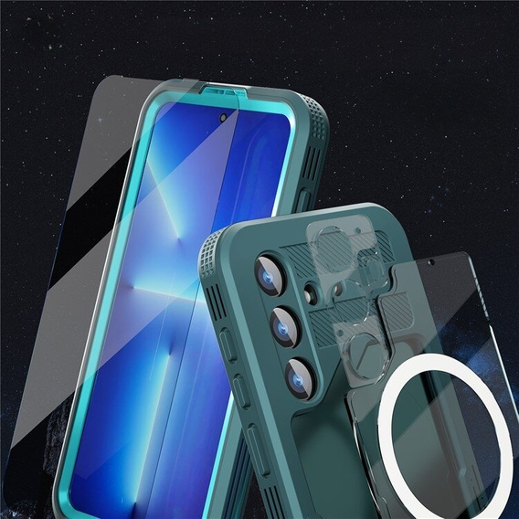 Водонепроницаемый чехол для Samsung Galaxy S24, Redpepper, для MagSafe, синий