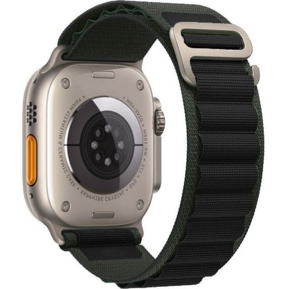 Нейлоновый ремешок до Apple Watch 1/2/3/4/5/6/7/8/SE/ULTRA 42/44/45/49 MM, Black / Green
