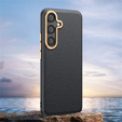 Кожаный чехол для Samsung Galaxy S25, leather hybrid, чёрный