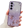 Чехол для Samsung Galaxy A05s 4G, Glitter Flower, фиолетовый