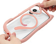 Чехол для iPhone 16, для MagSafe, Cute Cat, розовый + стекло для экрана