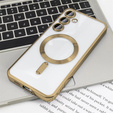 Чохол для Samsung Galaxy S24 FE, Electro MagSafe, золотий + Скло на екран