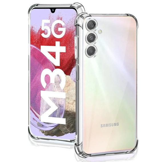 Чехол для Samsung Galaxy M34 5G, Anti-Shock, прозрачный + стекло 9H