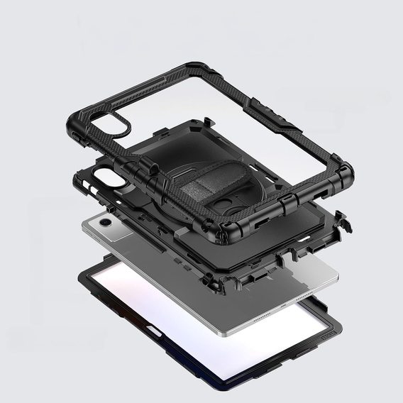 Бронированный чехол для Lenovo Tab M11, защитный 360 с местом для стилуса, чёрный