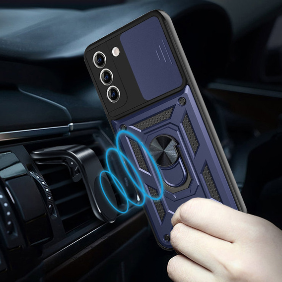 Чохол NOX Camera Slide Samsung Galaxy S21 FE, CamShield Slide, темно-синій