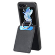 Чохол для Samsung Galaxy Z Flip7 FE / Z Flip6, Card Slot Ring Case, чорний