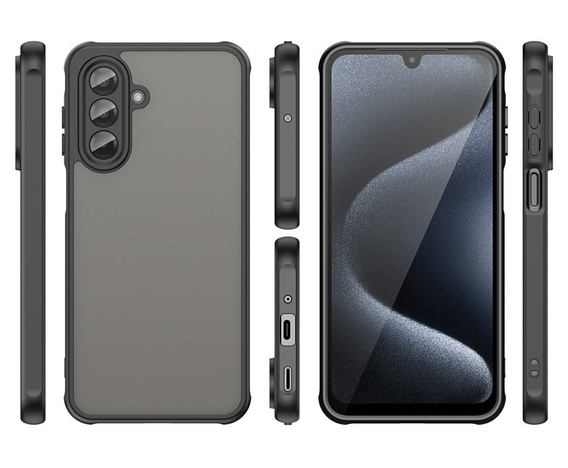 Матовый чехол для Samsung Galaxy A17 5G, дымчатый с черными боками