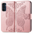 Откидной чехол для Samsung Galaxy A16, Butterfly, розовый rose gold
