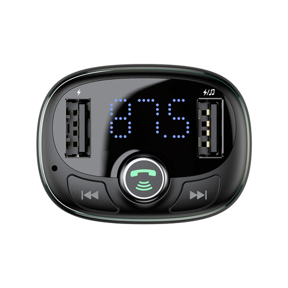 Baseus S13 Автомобильное зарядное устройство 2-Port USB + Transmiter FM - Black