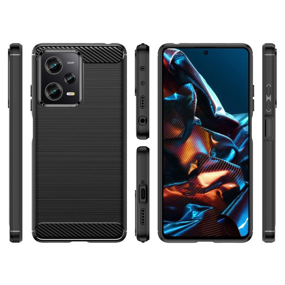 Чехол до Xiaomi Poco X5 Pro 5G, Carbon, чёрный