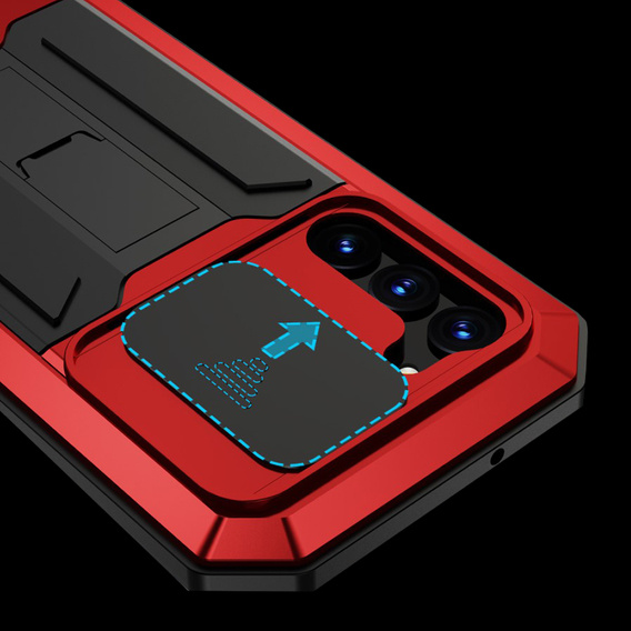 Броньований чохол для Samsung Galaxy S23 Plus, R-JUST CamShield Slide, червоний