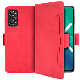 Футляр з клапаном для Realme GT 2 / Realme GT Neo 2, Card Slot, червоний