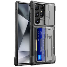 Чехол для Samsung Galaxy S24 Ultra, ERBORD SlideGuard with Card Holder, серый