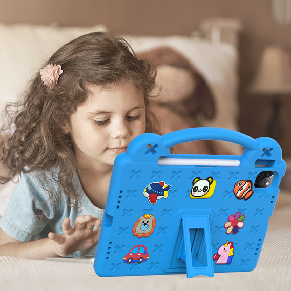 Детский чехол для iPad Air 10.9" 2022/2020 (5/4 gen.) / Pro 11" 2022/2021/2020 (4/3/2 gen.), Cute Patterns, с подставкой, синий