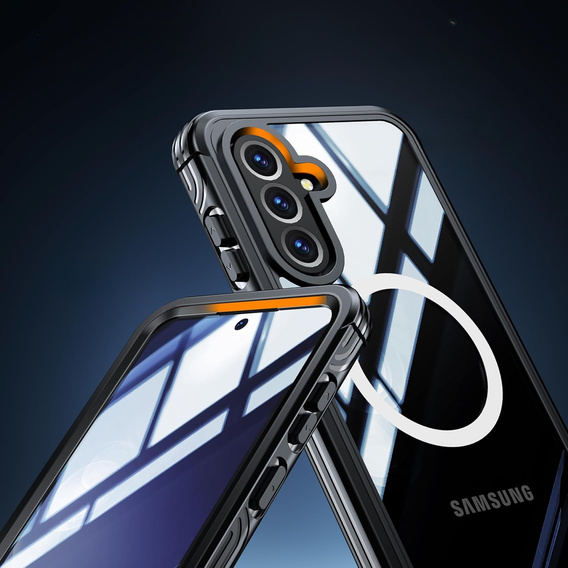 Чохол для Samsung Galaxy A36 / Samsung Galaxy A56, Shockproof, зі склом, для MagSafe, чорний