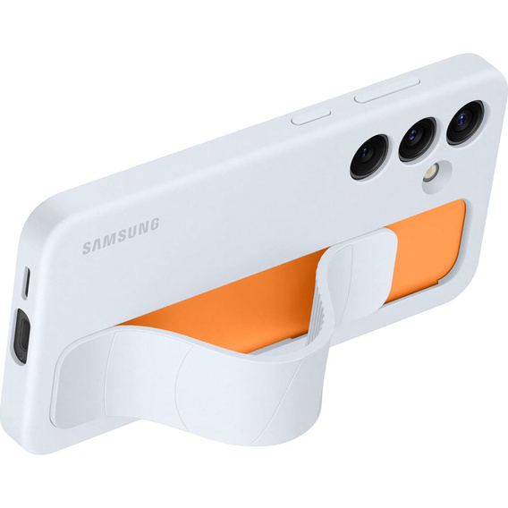 Оригинальный чехол Samsung для Galaxy S24, Silicone Standing Grip Case, светло-синий
