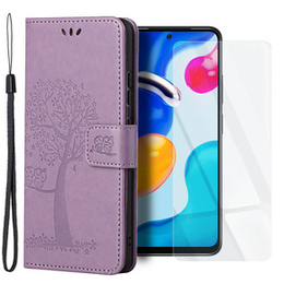 Чехол Wallet до Xiaomi Redmi Note 11/11S, Owl Tree, Purple