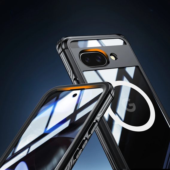 Чохол для Google Pixel 9A, Shockproof, зі склом, для MagSafe, чорний