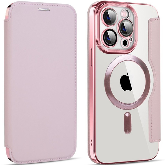 Чохол-книжка для iPhone 13 Pro, RFID Wallet MagSafe CamShield, рожевий
