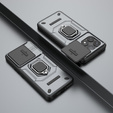 Чохол для Xiaomi Poco F6 Pro, KickStand Camera Lens, сірий