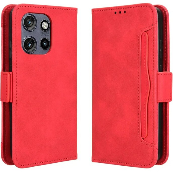 Футляр з клапаном для Motorola Edge 50 Neo / Motorola ThinkPhone 25, Card Slot, червоний