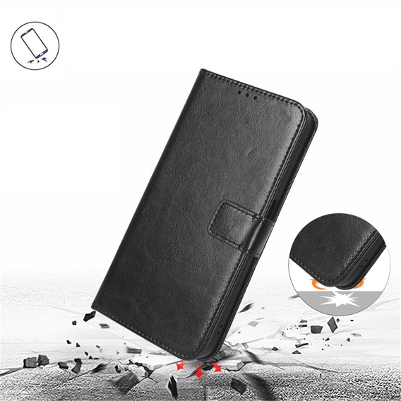 Футляр з клапаном для Infinix Hot 30, Crazy Horse Wallet, чорний