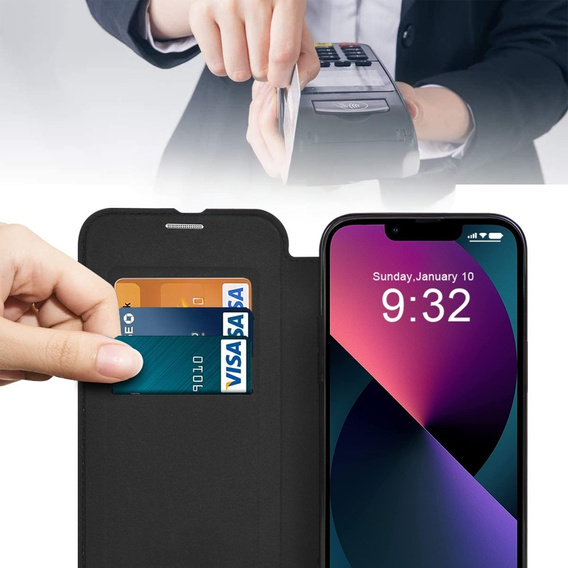 Чохол-книжка для iPhone 13, RFID Wallet MagSafe CamShield, чорний